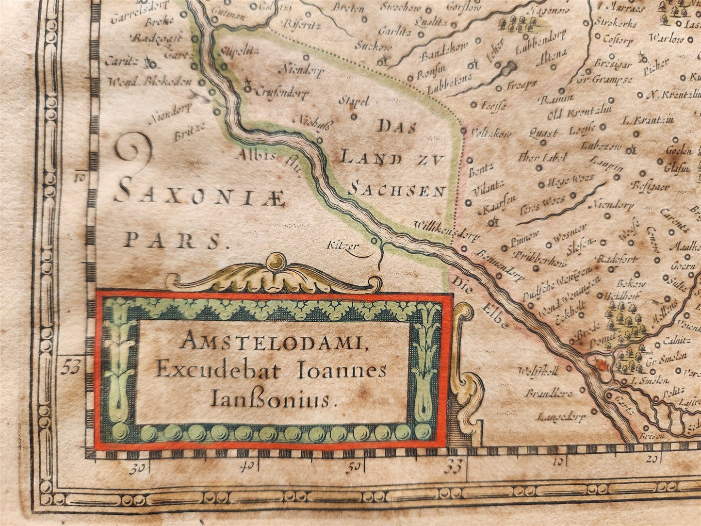 1630s MAP of MECKLENBURG GERMANY antique