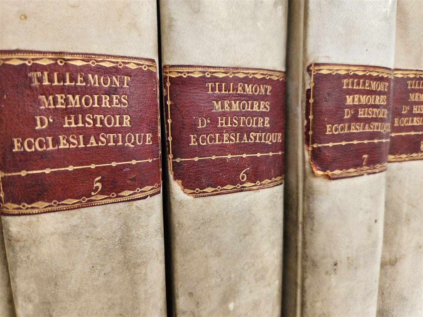 1732 ECCLESIASTICAL HISTORY 16 VELLUM BOUND VOLUMES antique SET