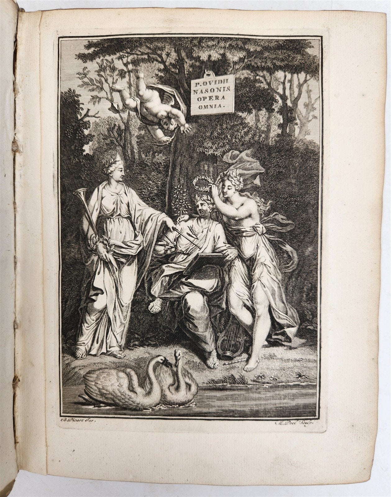 1727 OVID 4 VELLUM BOUND VOLUMES antique Publius Ovidius Naso