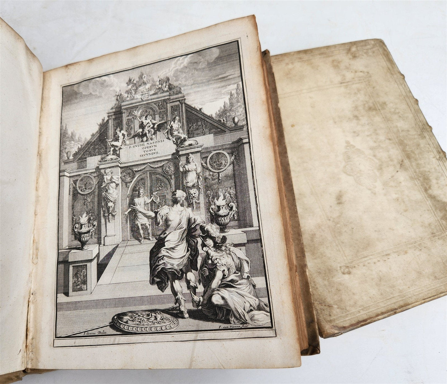 1727 OVID 4 VELLUM BOUND VOLUMES antique Publius Ovidius Naso