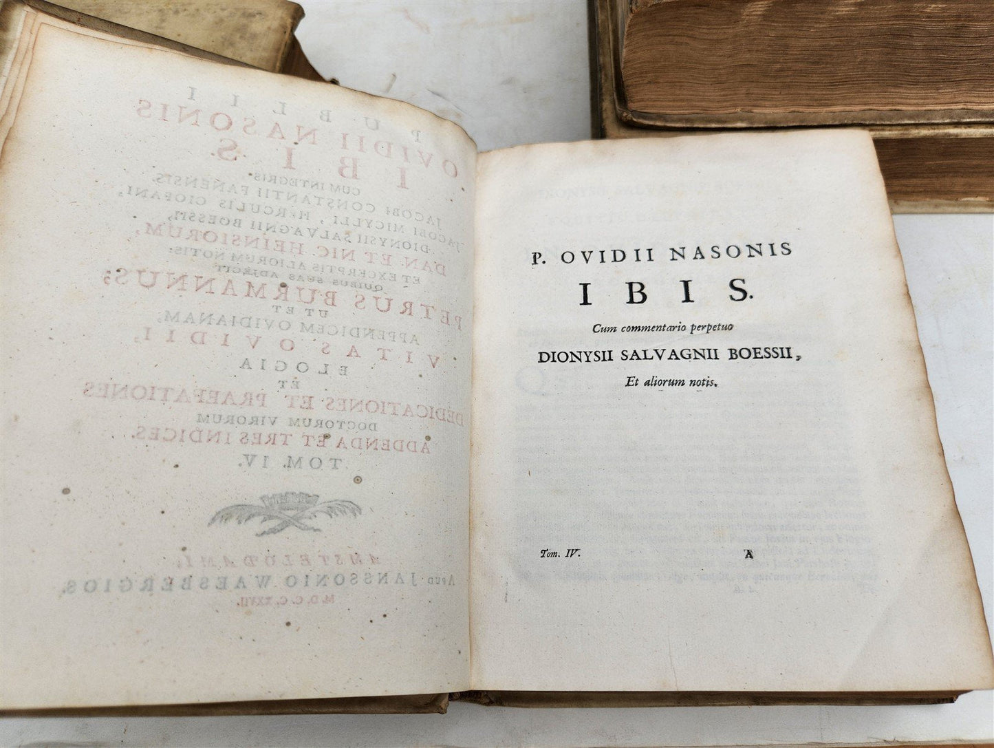 1727 OVID 4 VELLUM BOUND VOLUMES antique Publius Ovidius Naso