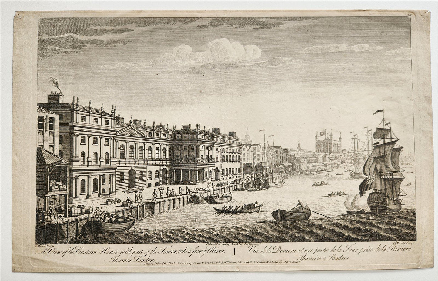 VIEW of LONDON antique 19th CENTURY ENGRAVING