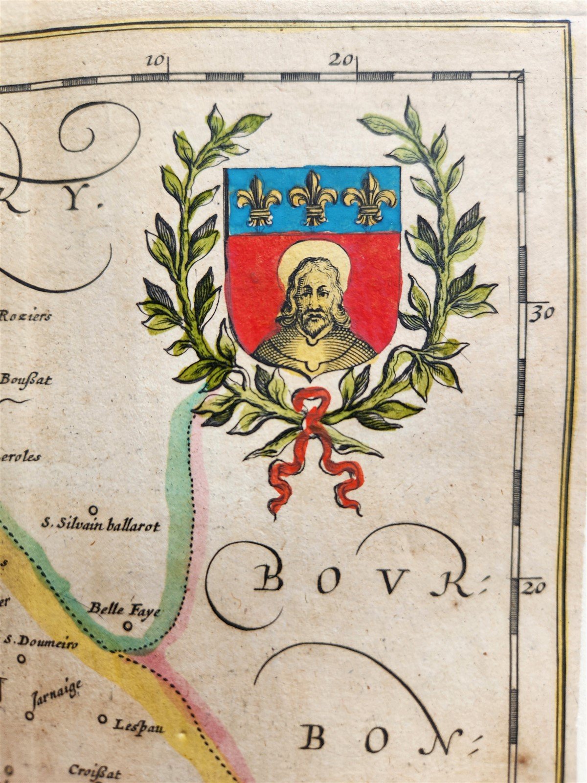 1634 MAP of LEMOVICUM LYMOSIN FRANCE antique