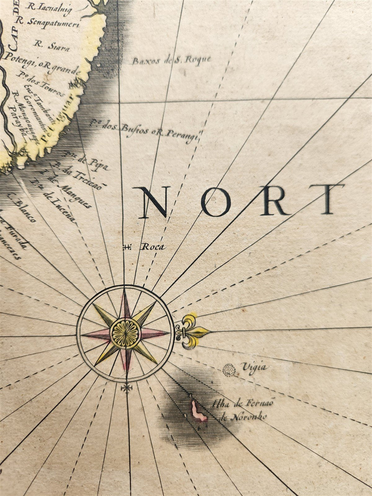 1644 ETHIPOA AFRICA antique MAP Novus Brasiliae Typus