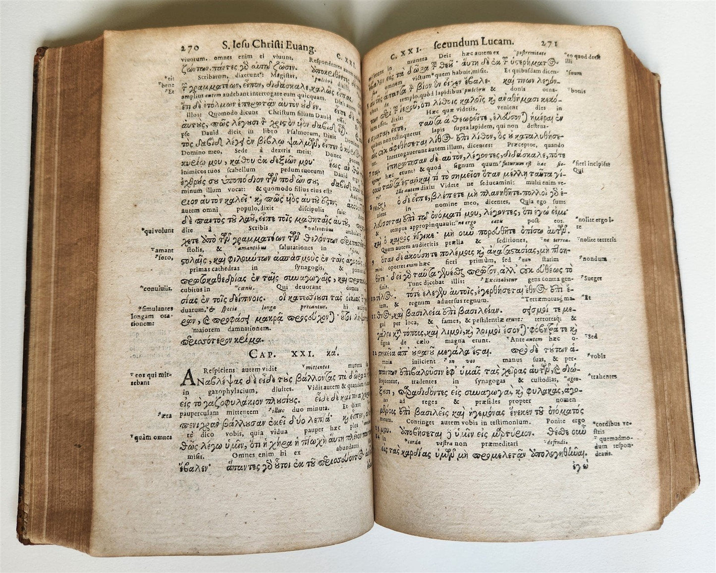 1599 BIBLE GREEK NEW TESTAMENT antique 16th CENT. NOVUM TESTAMENTUM GRAECE rare