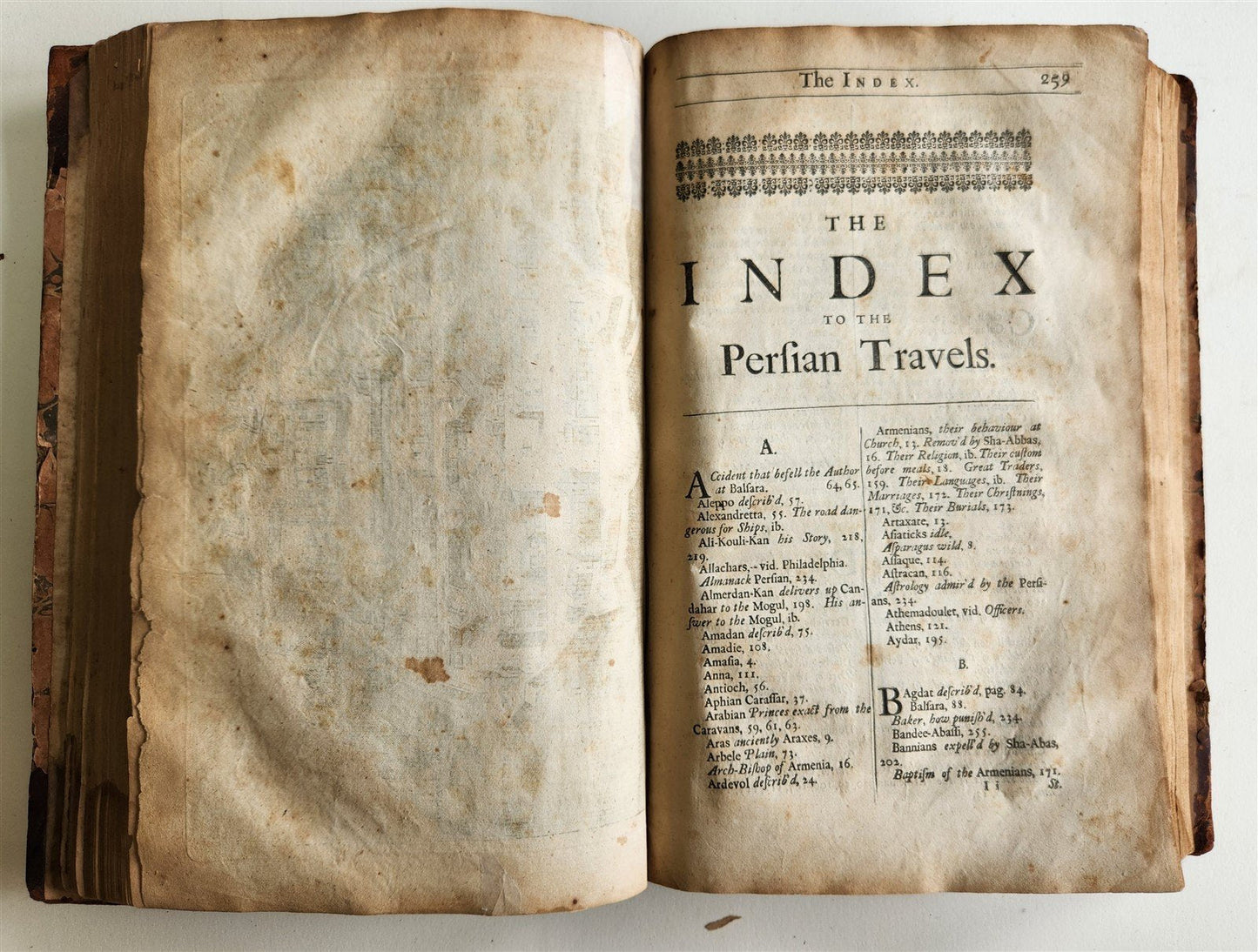 1677 SIX VOYAGES OF JOHN BAPTISTA TAVERNIER antique FOLIO ILLUSTRATED