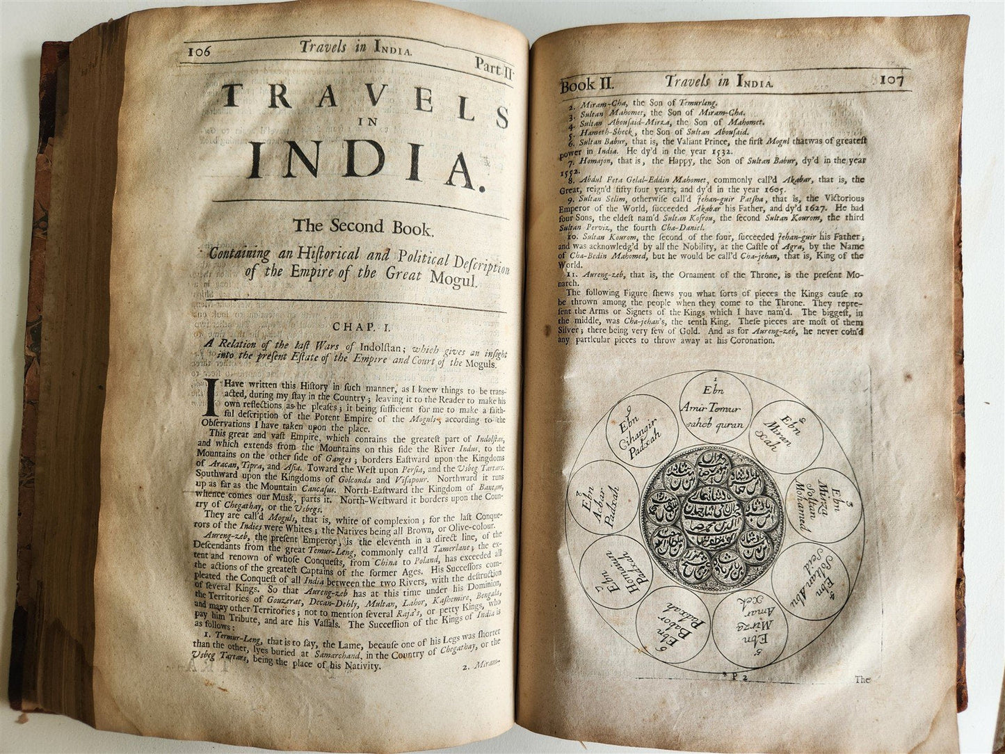 1677 SIX VOYAGES OF JOHN BAPTISTA TAVERNIER antique FOLIO ILLUSTRATED