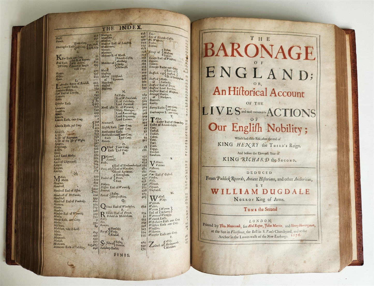 1675 BARONAGE OF ENGLAND LIVES & ACTIONS of ENGLISH NOBILITY antique FOLIO