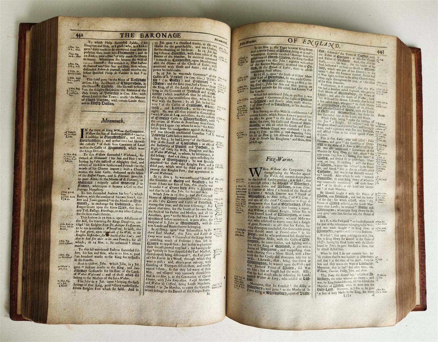 1675 BARONAGE OF ENGLAND LIVES & ACTIONS of ENGLISH NOBILITY antique FOLIO