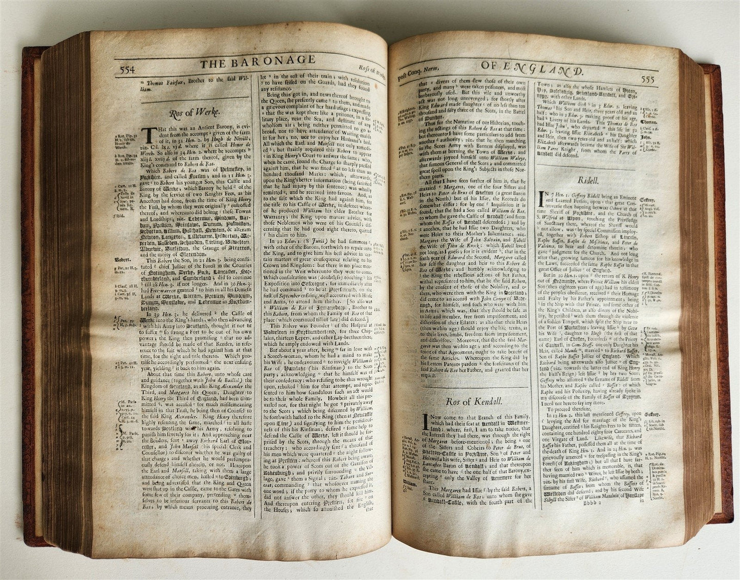 1675 BARONAGE OF ENGLAND LIVES & ACTIONS of ENGLISH NOBILITY antique FOLIO