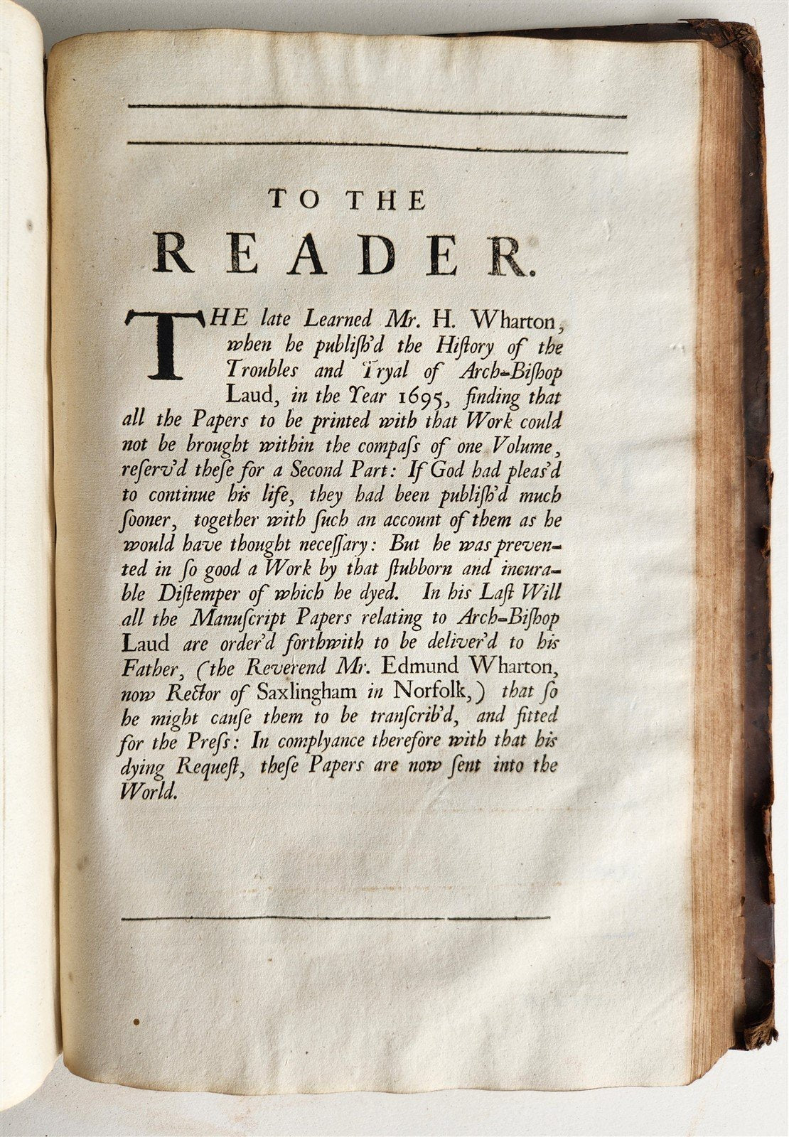 1695 HISTORY of TROUBLES & TRYAL OF BLESSED MARTYR WILLIAM LAUD antique FOLIO