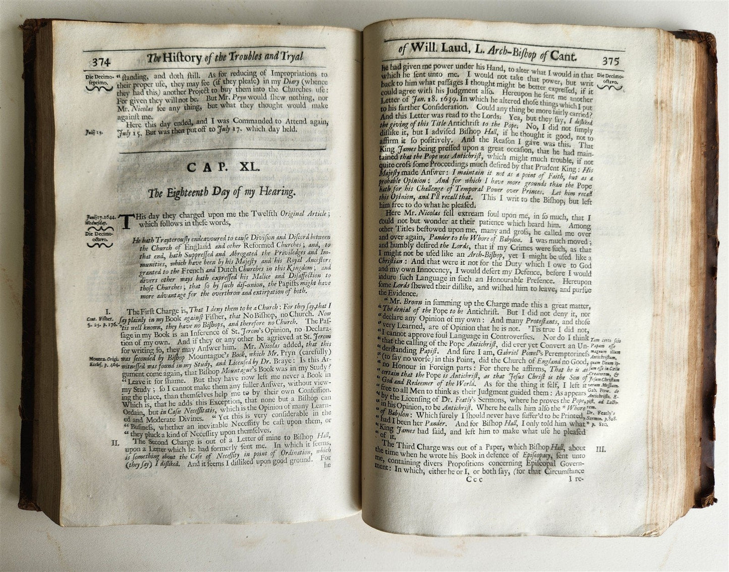 1695 HISTORY of TROUBLES & TRYAL OF BLESSED MARTYR WILLIAM LAUD antique FOLIO