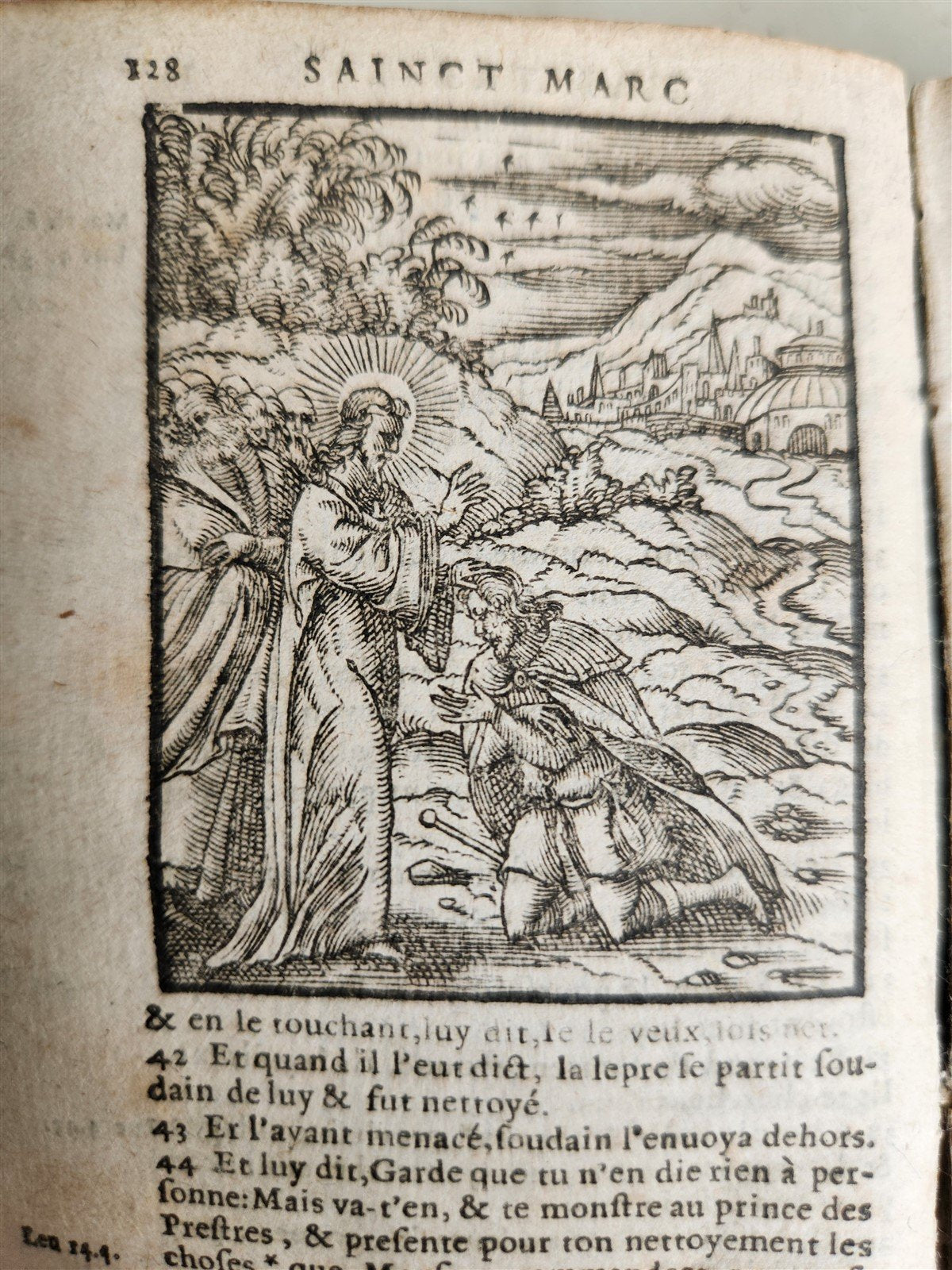1640 BIBLE in FRENCH RARE ILLUSTRATED LE NOUVEAU TESTAMENT antique VELLUM BOUND