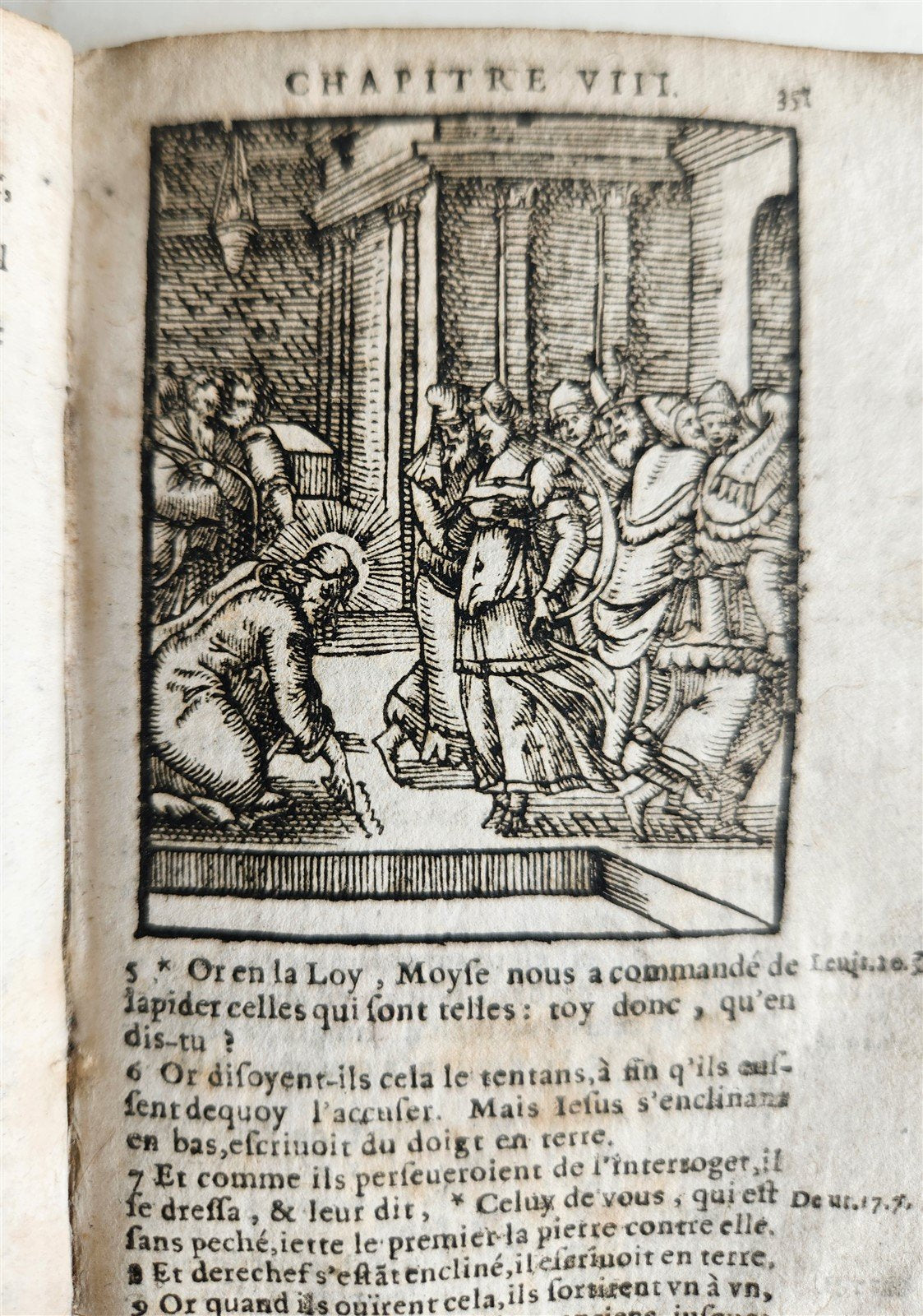 1640 BIBLE in FRENCH RARE ILLUSTRATED LE NOUVEAU TESTAMENT antique VELLUM BOUND