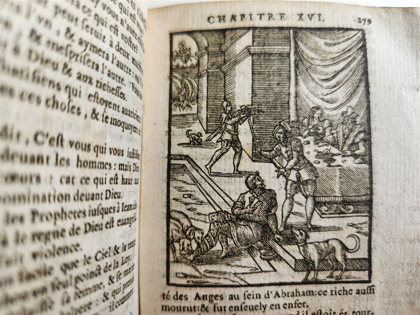 1640 BIBLE in FRENCH RARE ILLUSTRATED LE NOUVEAU TESTAMENT antique VELLUM BOUND