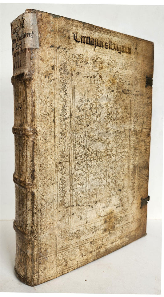 1506 BIBLE in LATIN POST-INCUNABULA antique FOLIO ORIGINAL PIGSKIN BINDING