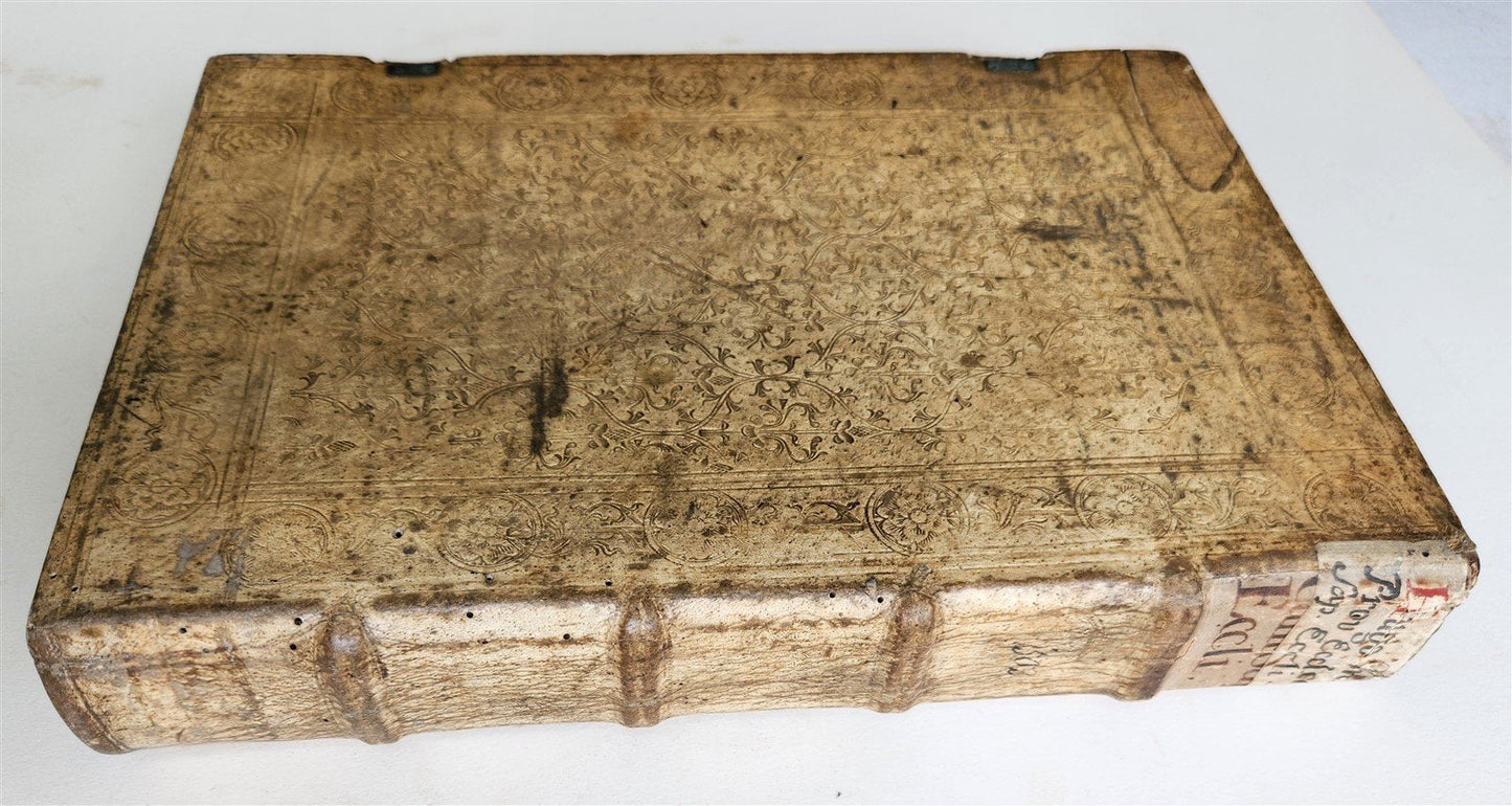 1506 BIBLE in LATIN POST-INCUNABULA antique FOLIO ORIGINAL PIGSKIN BINDING