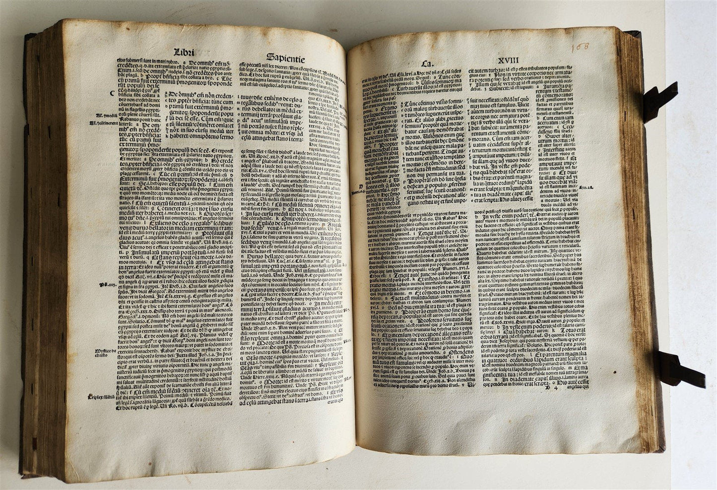 1506 BIBLE in LATIN POST-INCUNABULA antique FOLIO ORIGINAL PIGSKIN BINDING