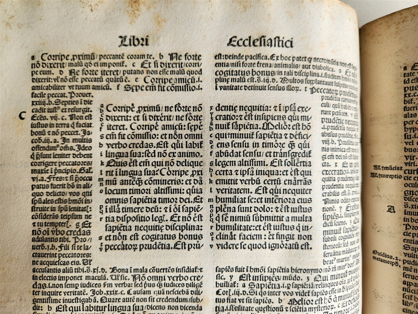 1506 BIBLE in LATIN POST-INCUNABULA antique FOLIO ORIGINAL PIGSKIN BINDING