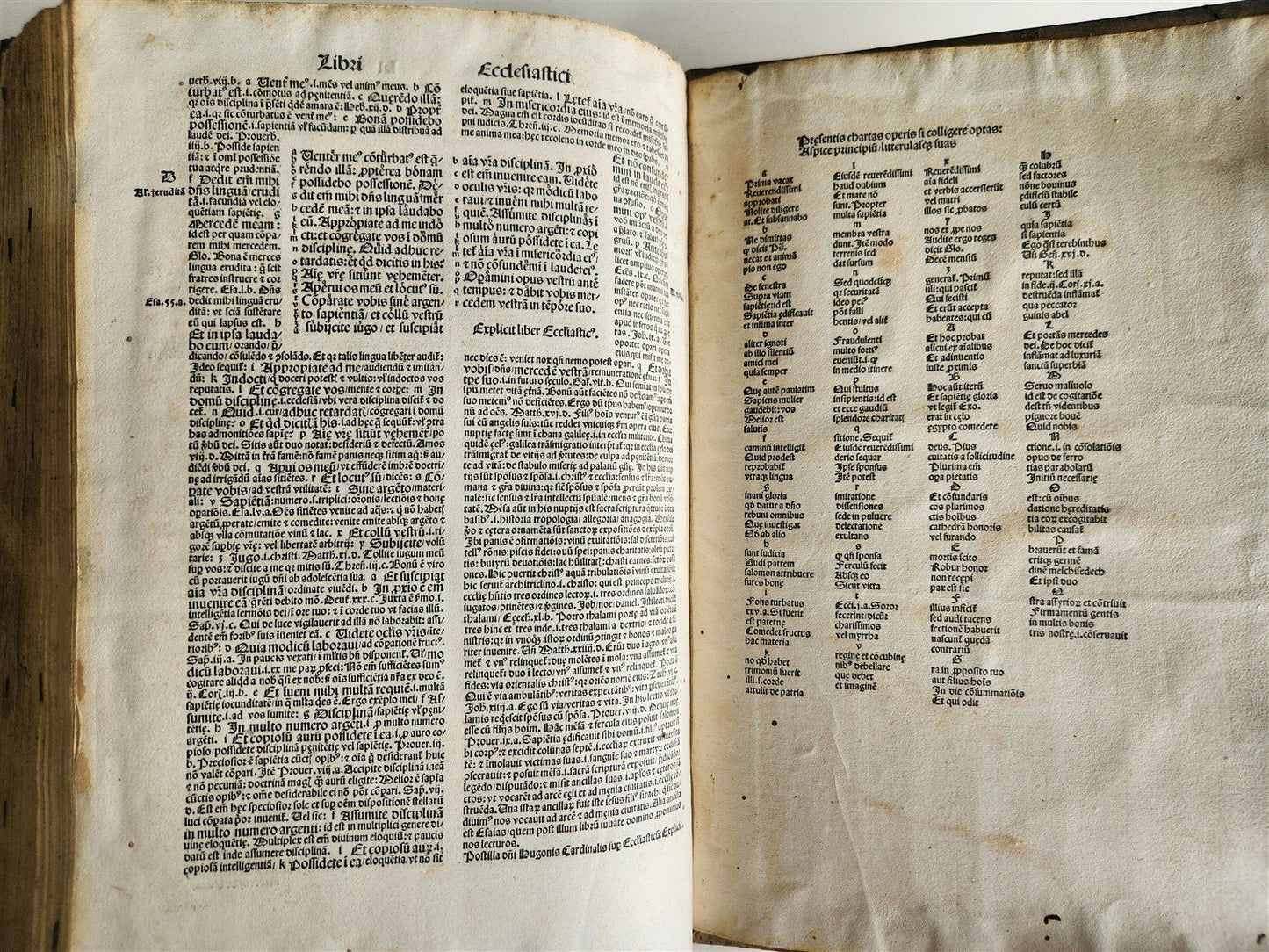 1506 BIBLE in LATIN POST-INCUNABULA antique FOLIO ORIGINAL PIGSKIN BINDING