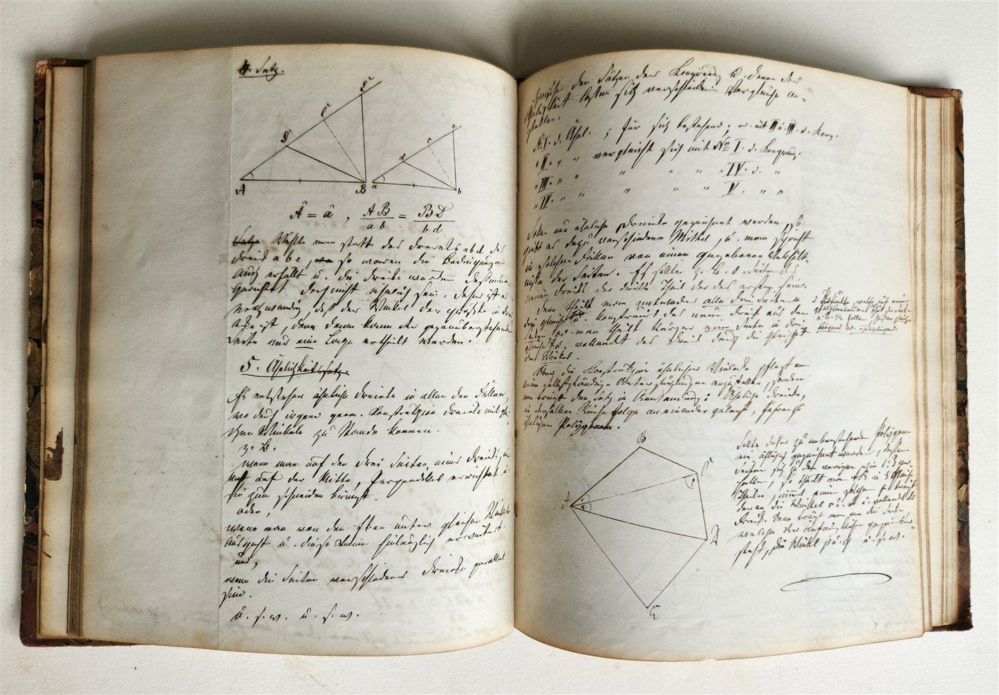 1848 GEOMETRY ILLUMINATED GERMAN MANUSCRIPT on PAPER 170 pages antique