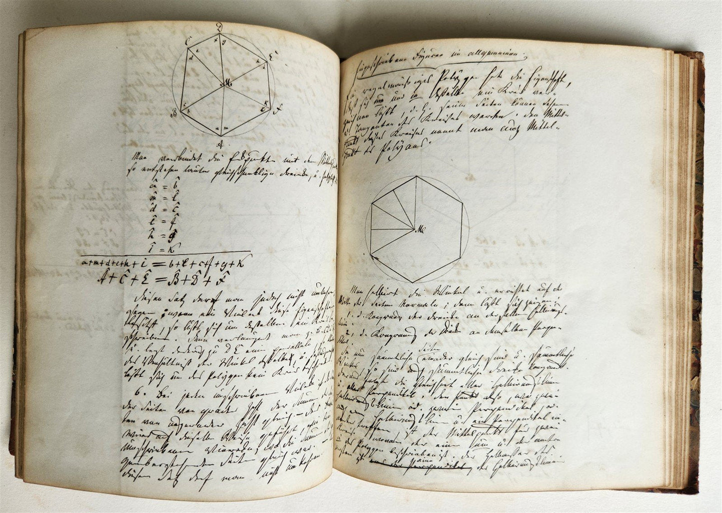 1848 GEOMETRY ILLUMINATED GERMAN MANUSCRIPT on PAPER 170 pages antique