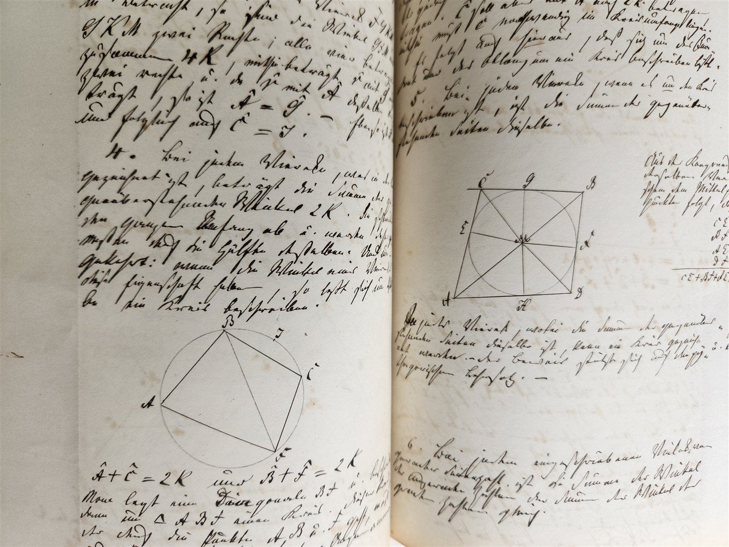 1848 GEOMETRY ILLUMINATED GERMAN MANUSCRIPT on PAPER 170 pages antique