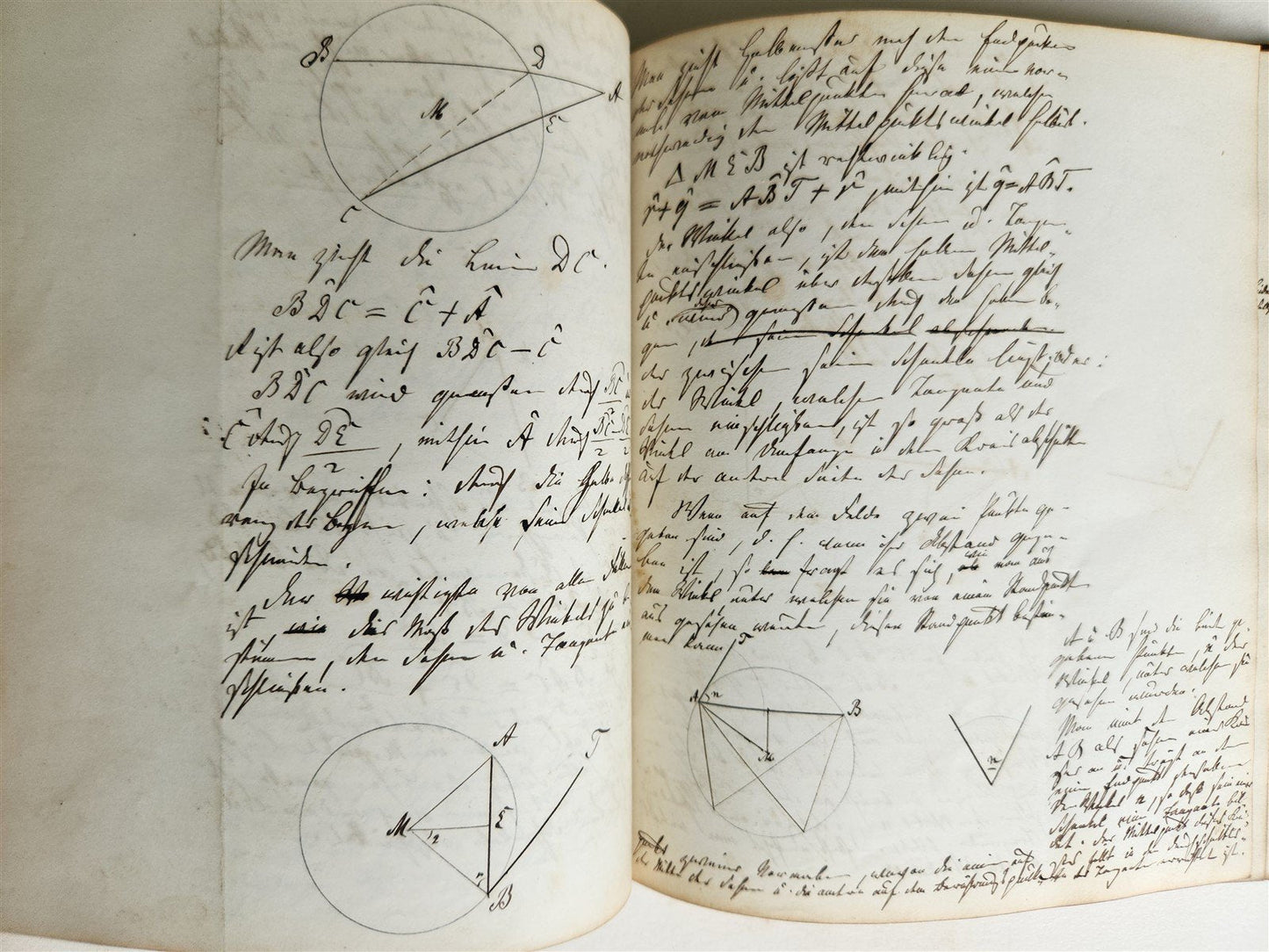 1848 GEOMETRY ILLUMINATED GERMAN MANUSCRIPT on PAPER 170 pages antique