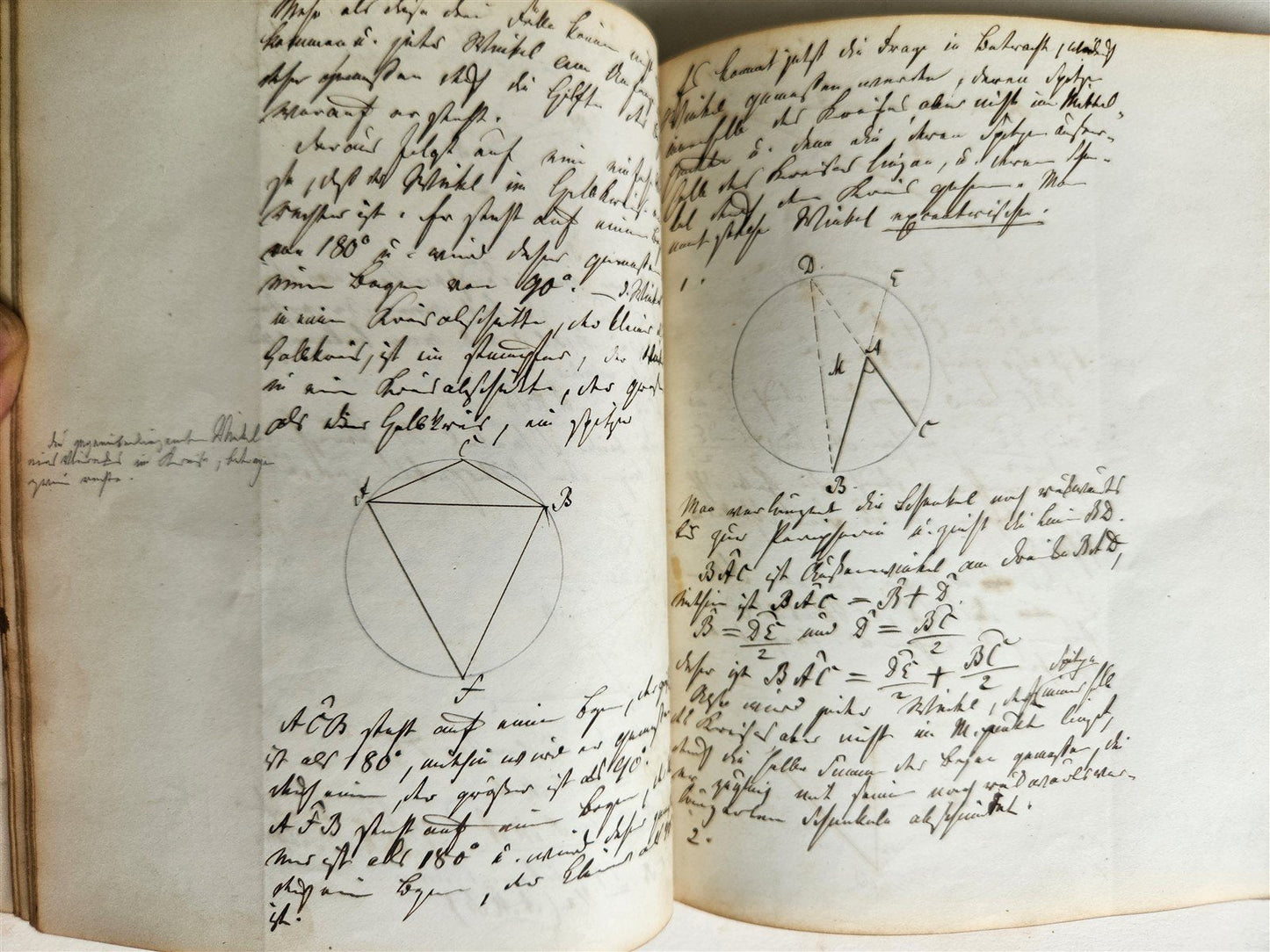 1848 GEOMETRY ILLUMINATED GERMAN MANUSCRIPT on PAPER 170 pages antique