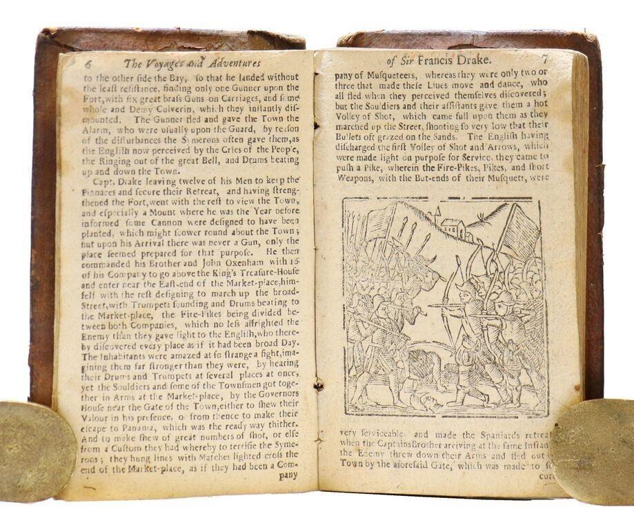 1710 ENGLISH HERO SIR FRANCIS DRAKE REVIV'D DANGEROUS VOYAGES ADVENTURES antique