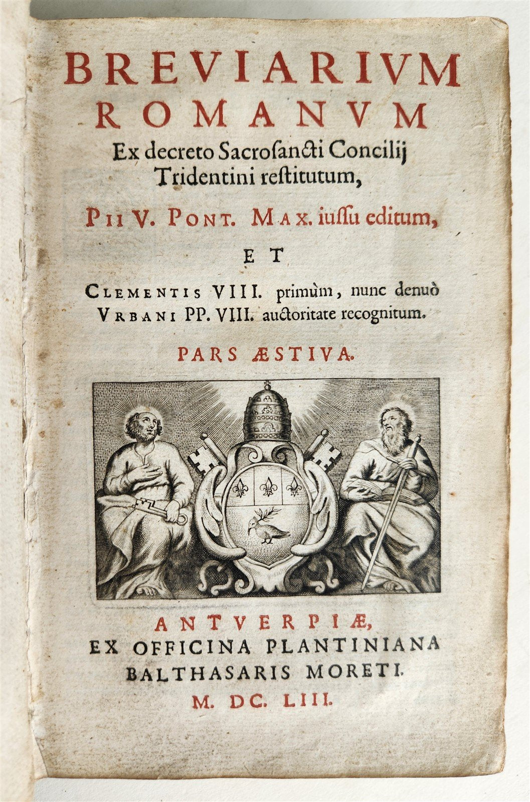 1653 BREVIARIUM ROMANUM antique illustrated in LATIN