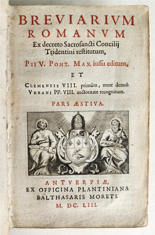 1653 BREVIARIUM ROMANUM antique illustrated in LATIN