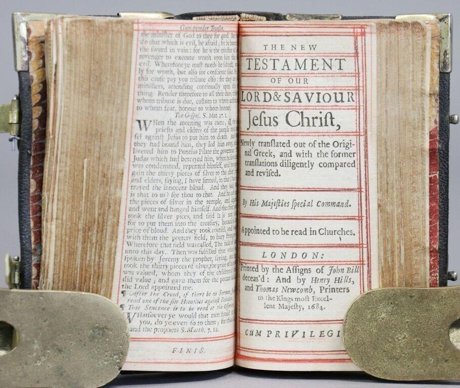 1684 BIBLE in ENGLISH NT w/ BOOK of COMMON PRAYER antique FINE BINDING