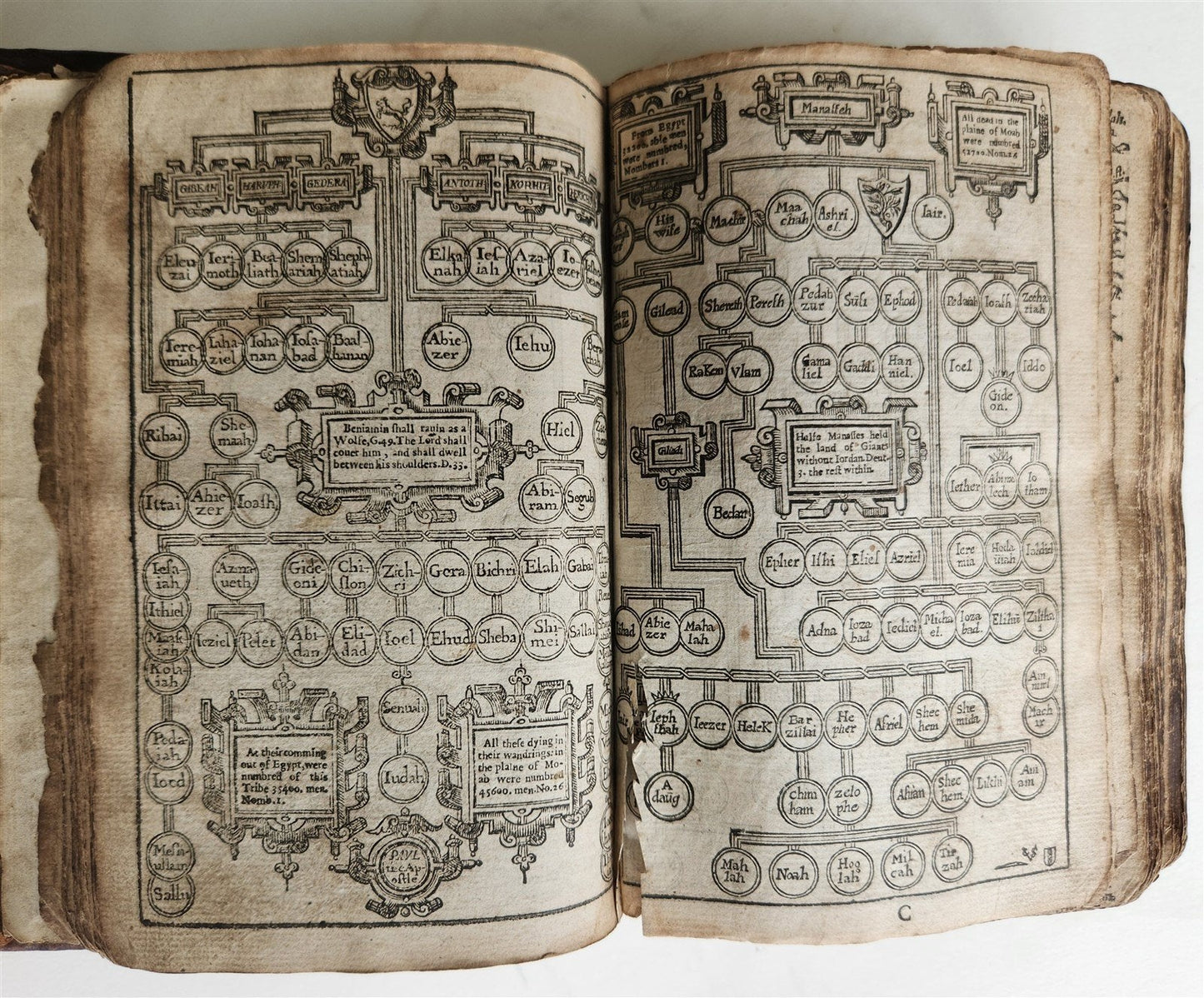 1636 BIBLE in ENGLISH OLD & NEW TESTAMENT antique ORIGINAL BINDING illustrated