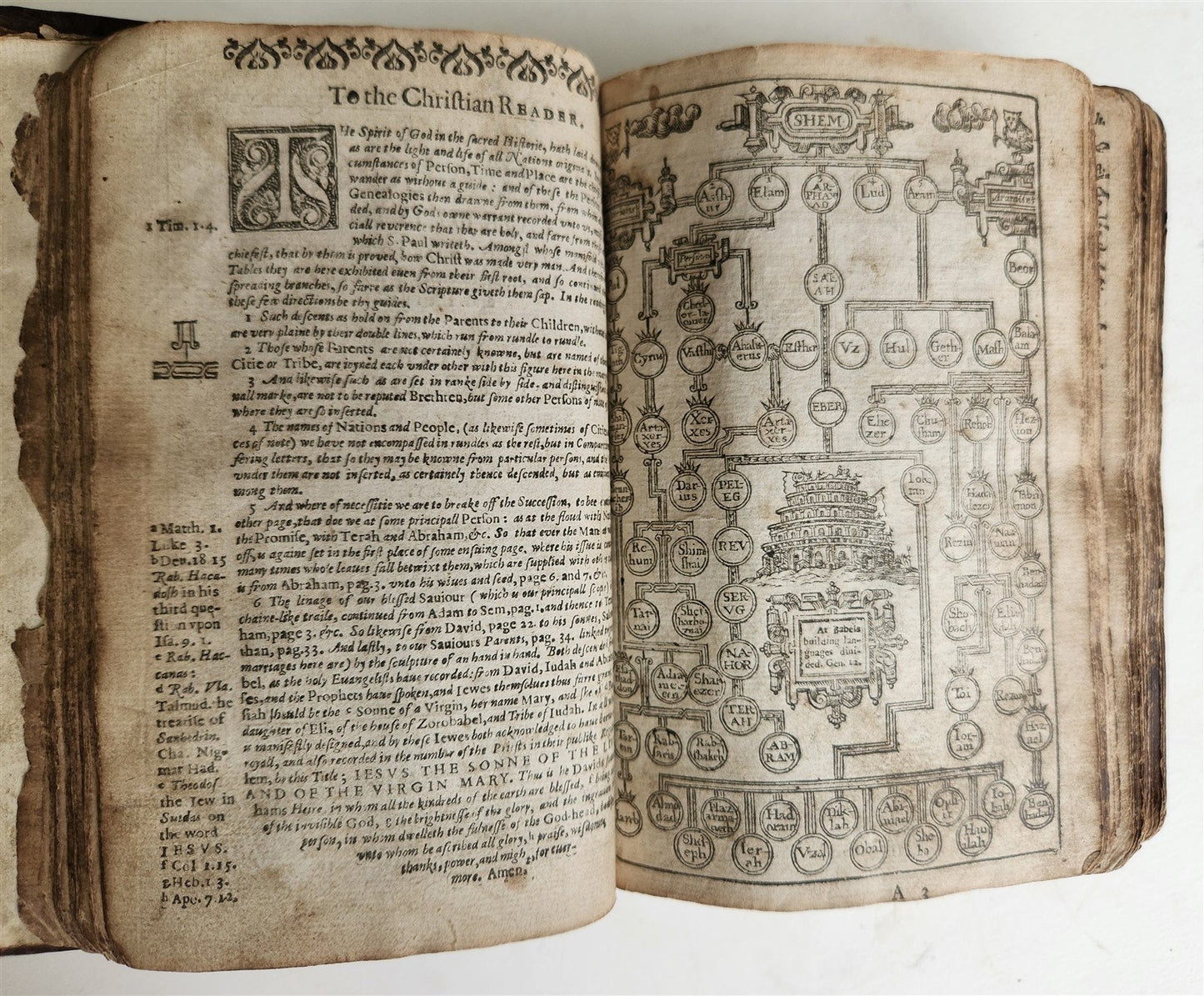 1636 BIBLE in ENGLISH OLD & NEW TESTAMENT antique ORIGINAL BINDING illustrated