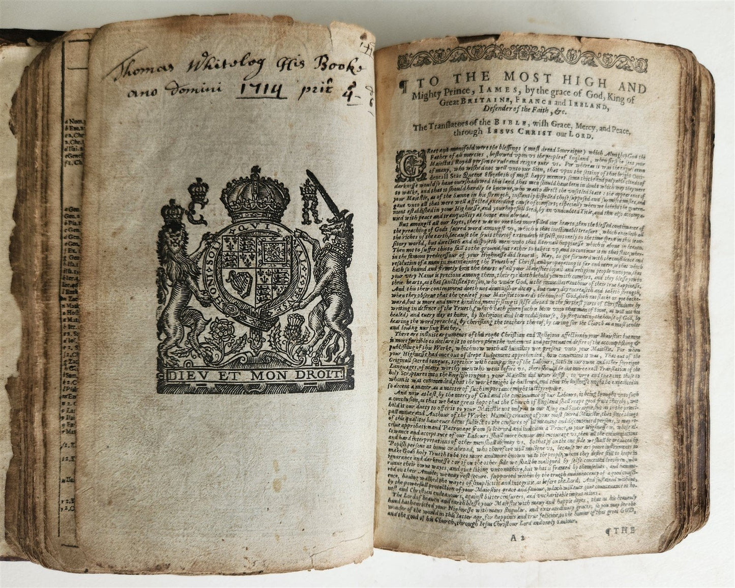 1636 BIBLE in ENGLISH OLD & NEW TESTAMENT antique ORIGINAL BINDING illustrated