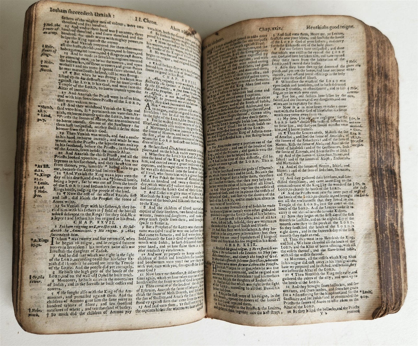 1636 BIBLE in ENGLISH OLD & NEW TESTAMENT antique ORIGINAL BINDING illustrated