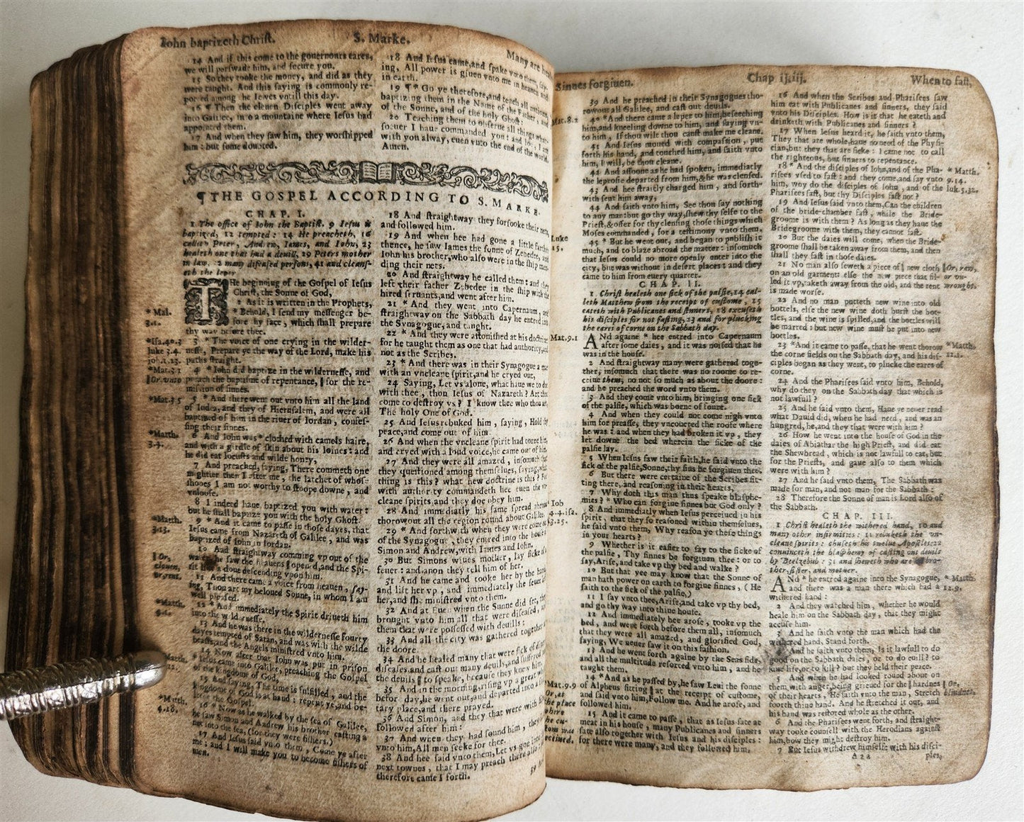 1636 BIBLE in ENGLISH OLD & NEW TESTAMENT antique ORIGINAL BINDING illustrated