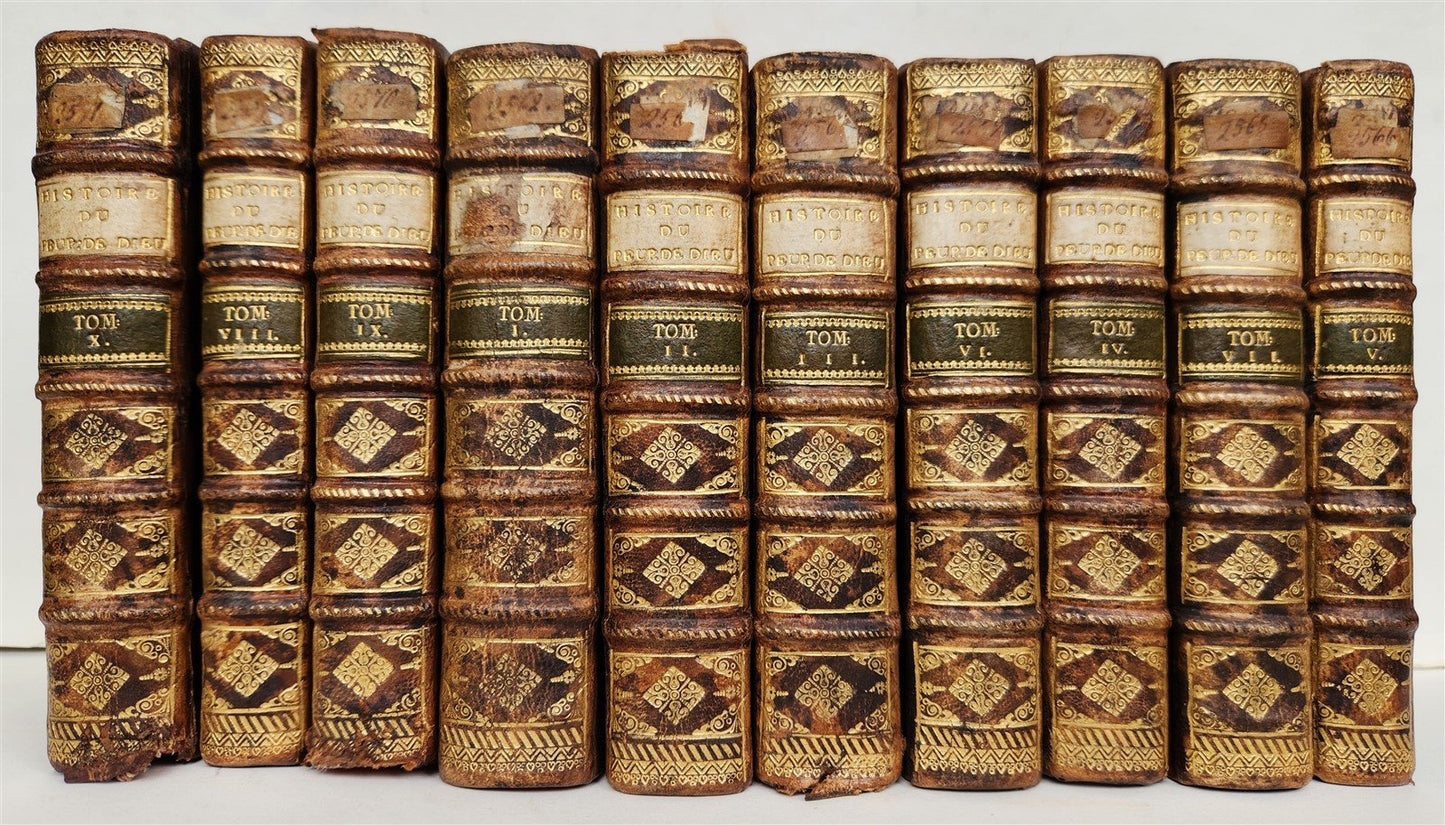 1738 HISTORY of JEWS 10 VOLUMES antique ILLUSTRATED w/ MAPS in FRENCH