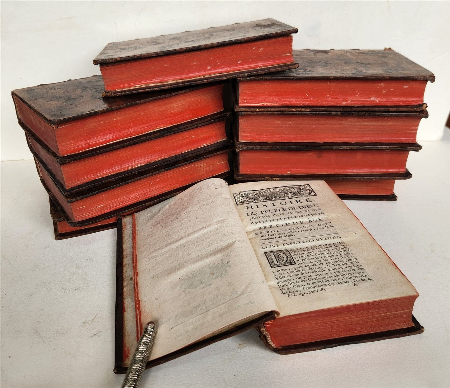 1738 HISTORY of JEWS 10 VOLUMES antique ILLUSTRATED w/ MAPS in FRENCH