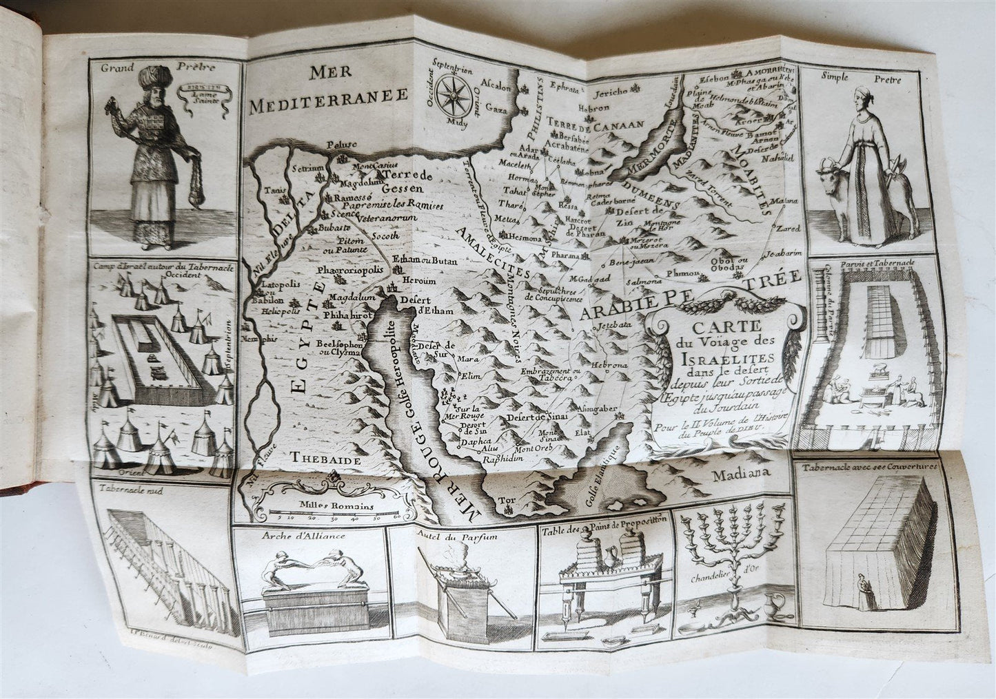 1738 HISTORY of JEWS 10 VOLUMES antique ILLUSTRATED w/ MAPS in FRENCH