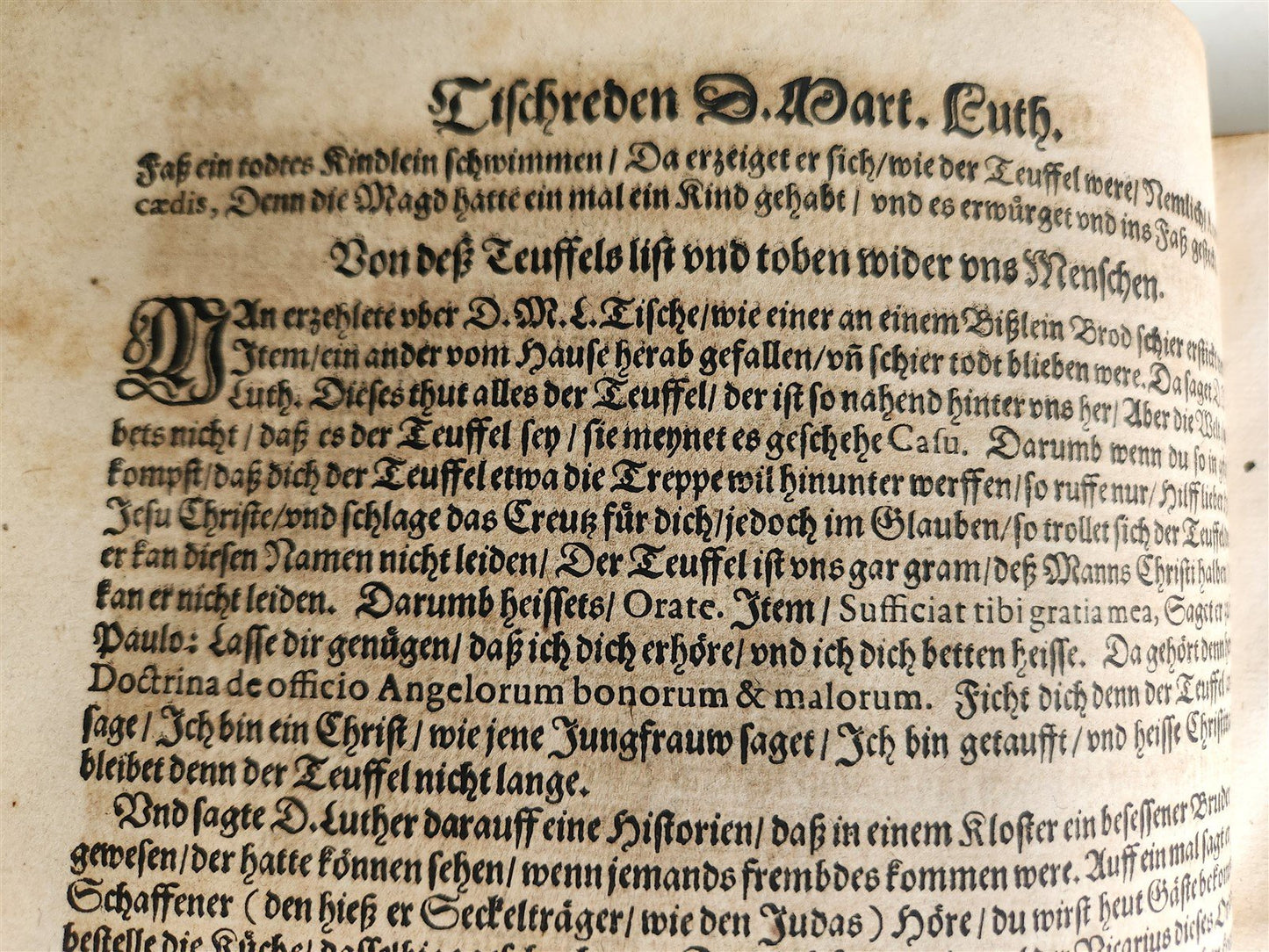 1593 MARTIN LUTHER COLLOQUIA antique VELLUM BOUND FOLIO 16th CENTURY