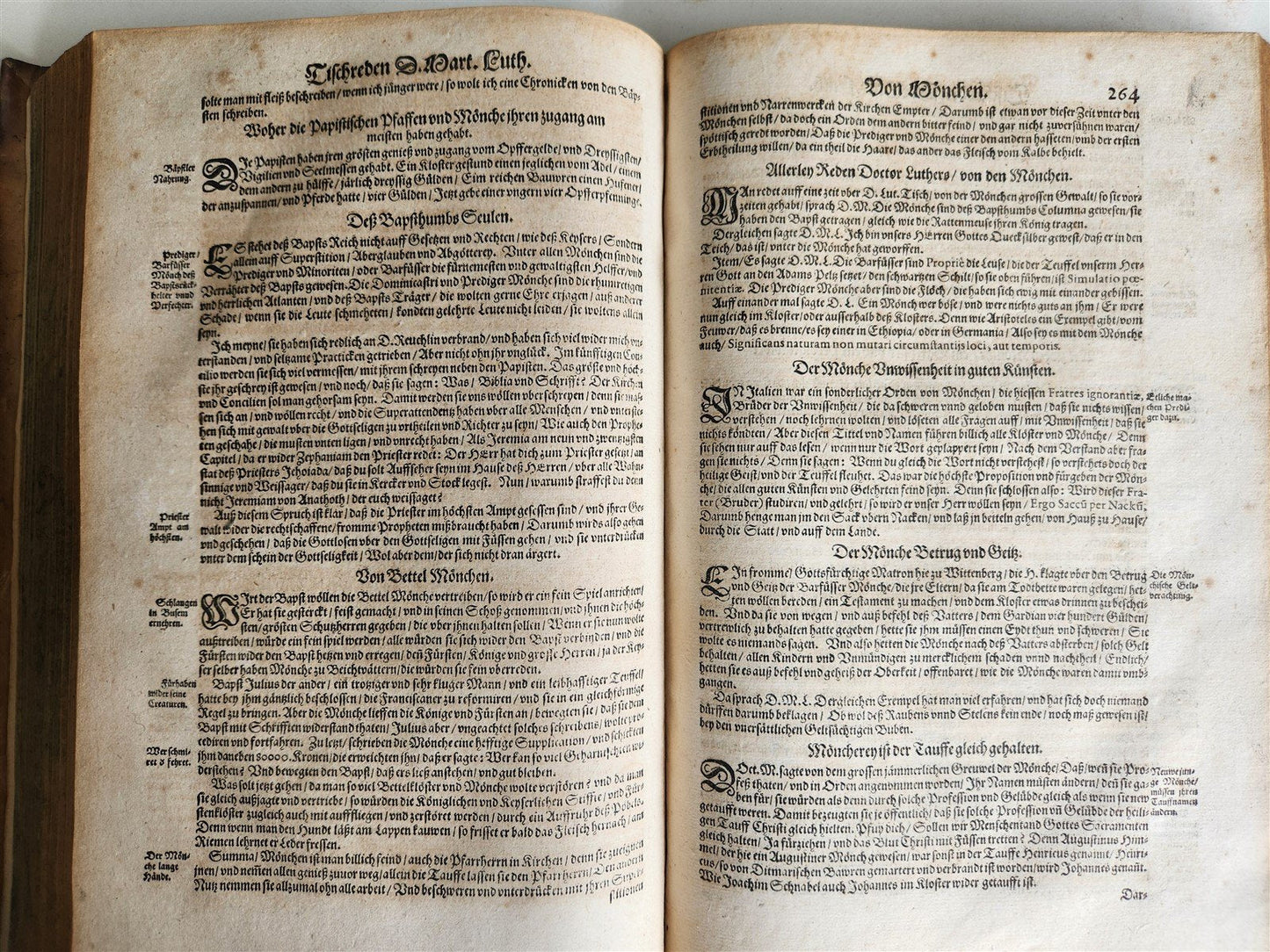 1593 MARTIN LUTHER COLLOQUIA antique VELLUM BOUND FOLIO 16th CENTURY