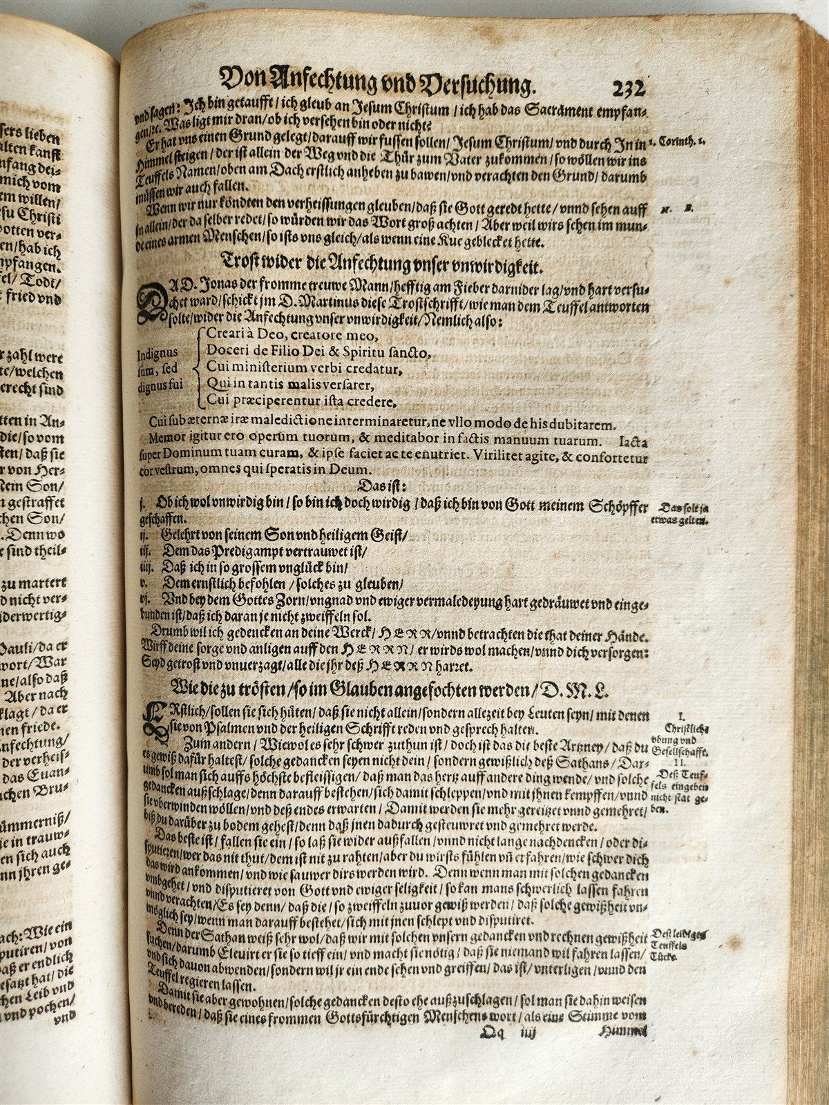 1593 MARTIN LUTHER COLLOQUIA antique VELLUM BOUND FOLIO 16th CENTURY