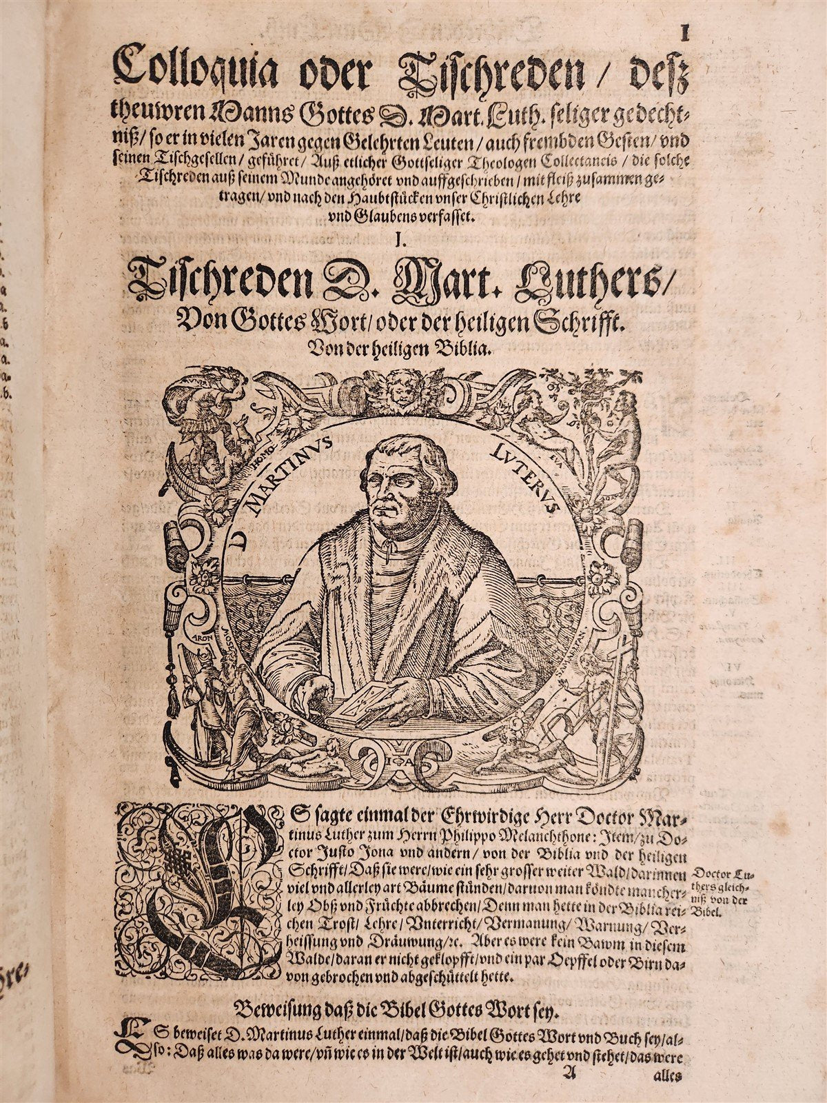 1593 MARTIN LUTHER COLLOQUIA antique VELLUM BOUND FOLIO 16th CENTURY