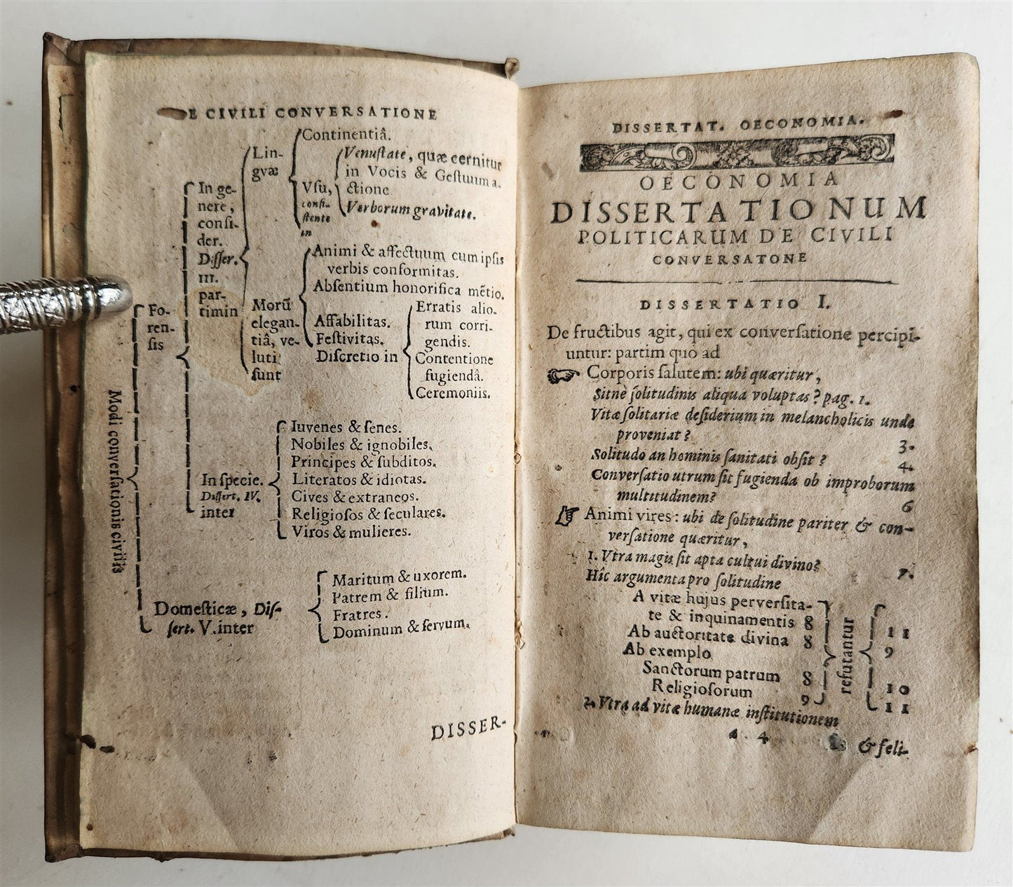 1606 De civili conversatione dissertationes Politicae antique VELLUM S. Gauzzi