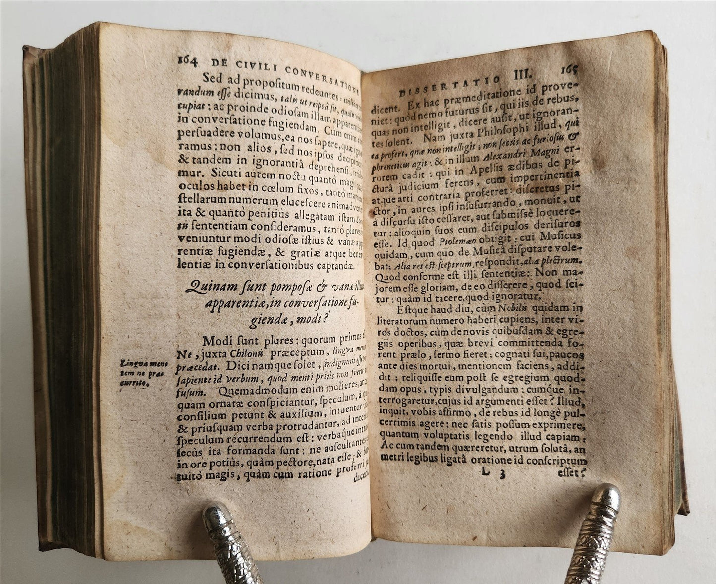 1606 De civili conversatione dissertationes Politicae antique VELLUM S. Gauzzi