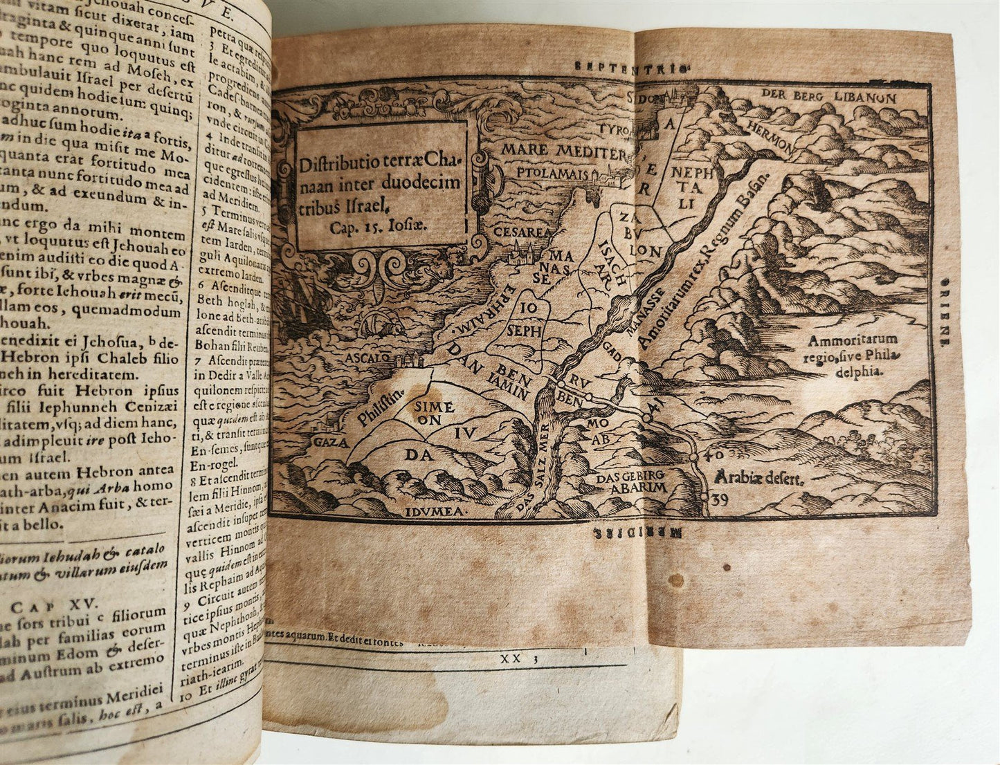 1600 BIBLE in LATIN ILLUSTRATED BIBLIA LATINA antique PIGSKIN BINDING 16th cent.