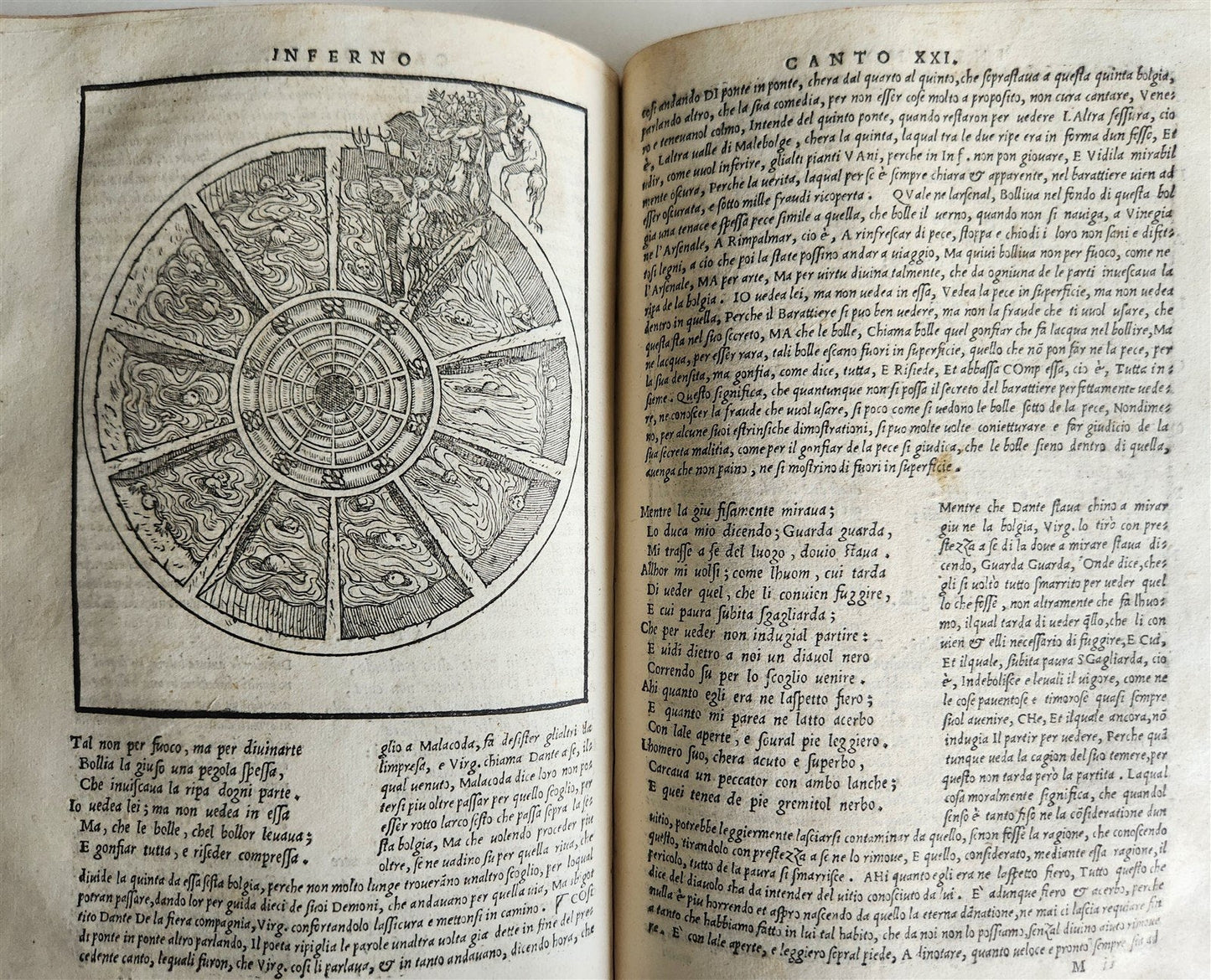 1544 DIVINE COMEDY by DANTE ALIGHIERI antique ILLUSTRATED 16th century SCARCE