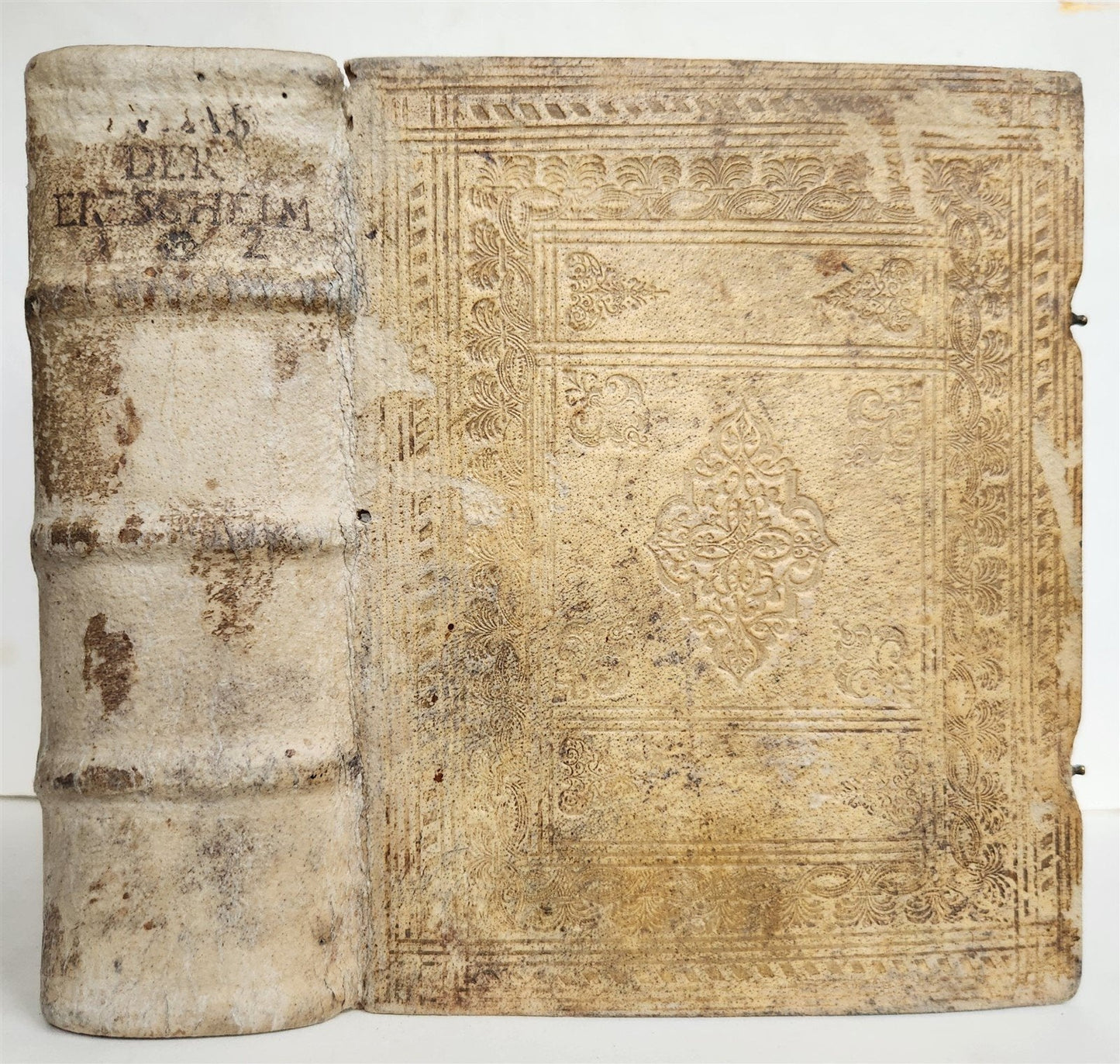1699-1702 JUDAS by Abraham a Sancta Clara antique PIGSKIN BINDING